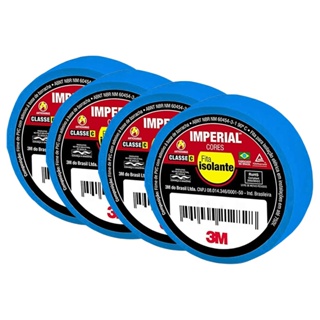 Kit 4 Fitas Isolantes Imperial Azul 18mmx10m 750v 3M em Oferta na Shopee