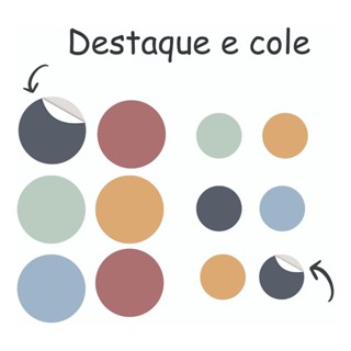 Adesivos De Parede Infantil 200 Bolinhas 4 E 2cm Boho
