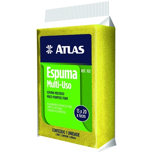 Esponja Espuma Para Reboco Obra Lavagem de Veículos Atlas