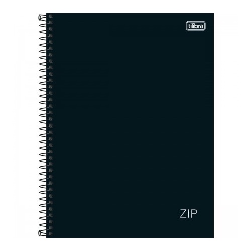 Caderno Preto Zip Espiral Universitário 10 matérias -Tilibra