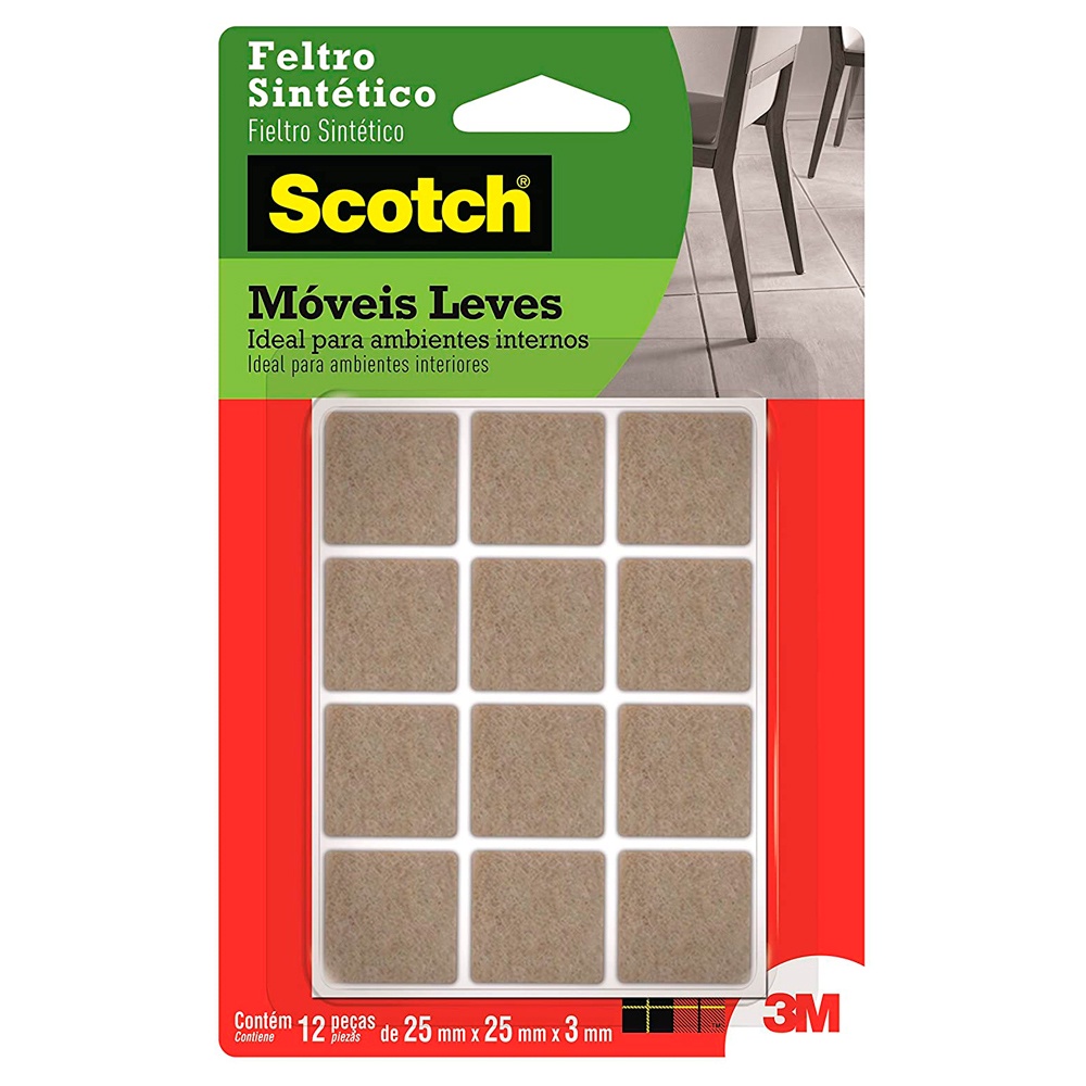 Feltro Sintético para Móveis Leves 3M Scotch Médio - 12 unidades em Oferta na Shopee