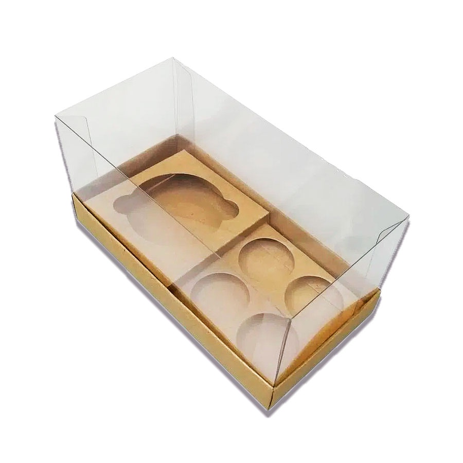 Caixa Cupcake com 4 Brigadeiros (17x9x8cm) Kraft - 5 unidades - Assk - Rizzo em Oferta na Shopee