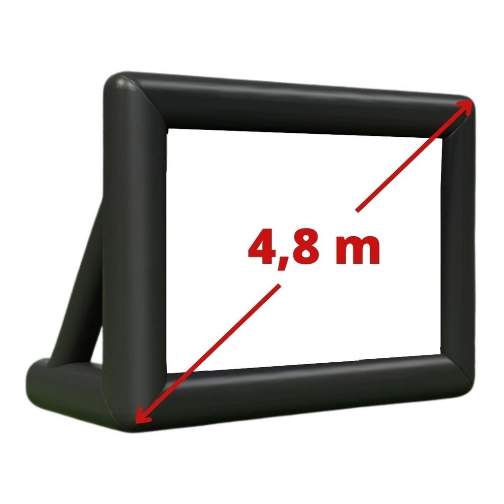 TELÃO PROJETOR INFLÁVEL DE 204 POLEGADAS; A Tela de Projeção é basicamente um equipamento que complementa o uso do projetor, seja ele um projetor multimídia, projetor de slides, projetor de película ou até mesmo um retroprojetor.
