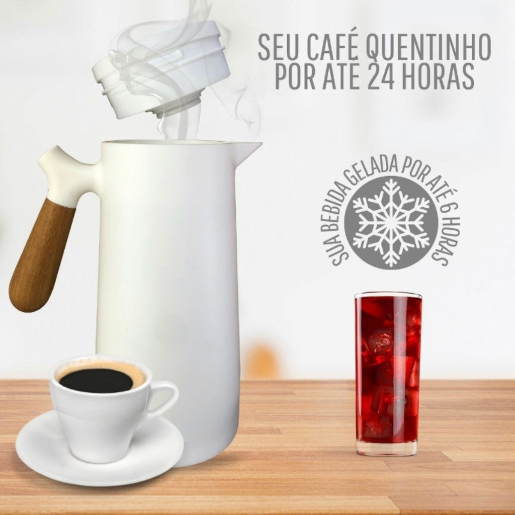 Garrafa Térmica Nórdica 1 Litro Café Chá Cabo de Madeira · foto 2
