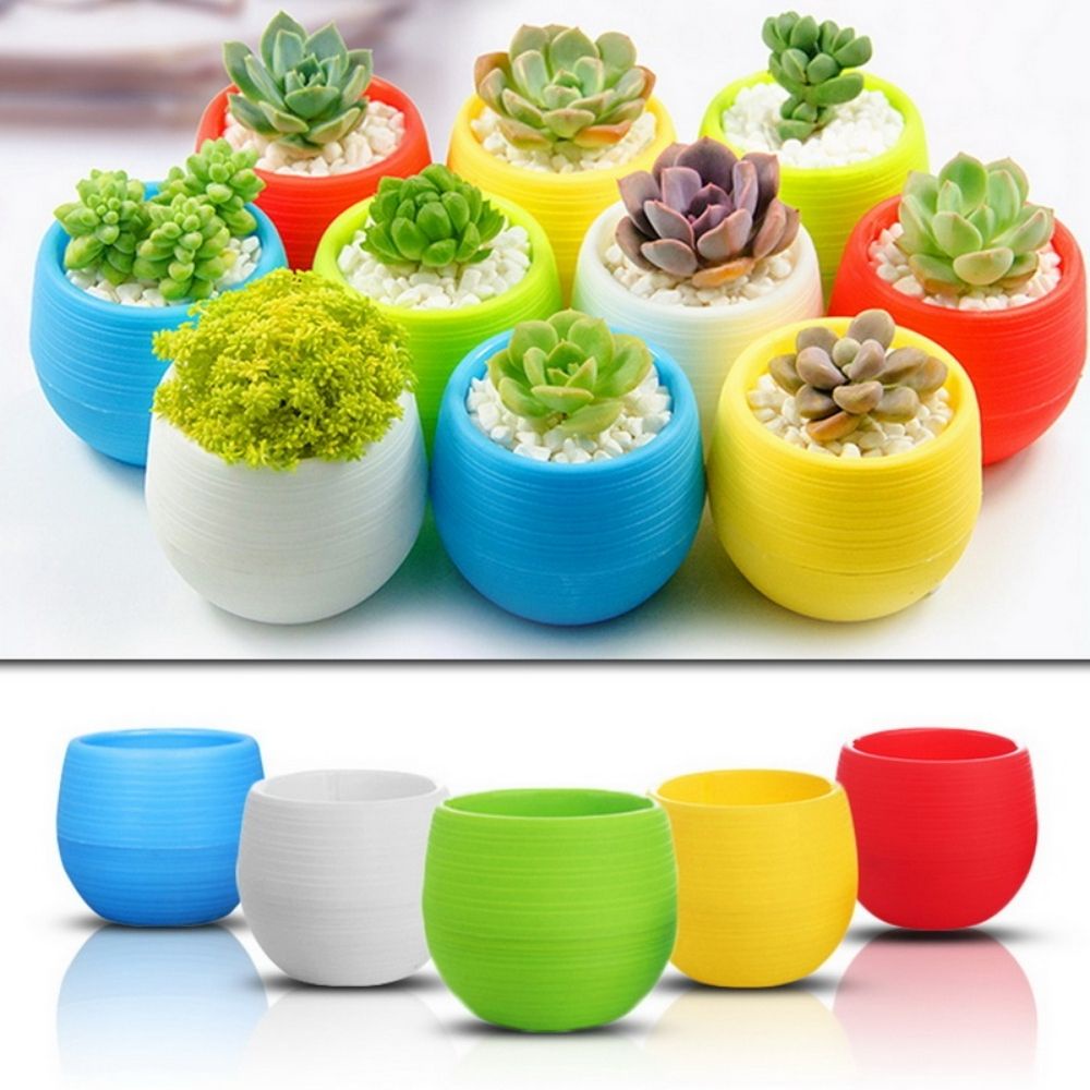 Vaso de Plástico com Reservatório Redondo P/ Plantas Naturais