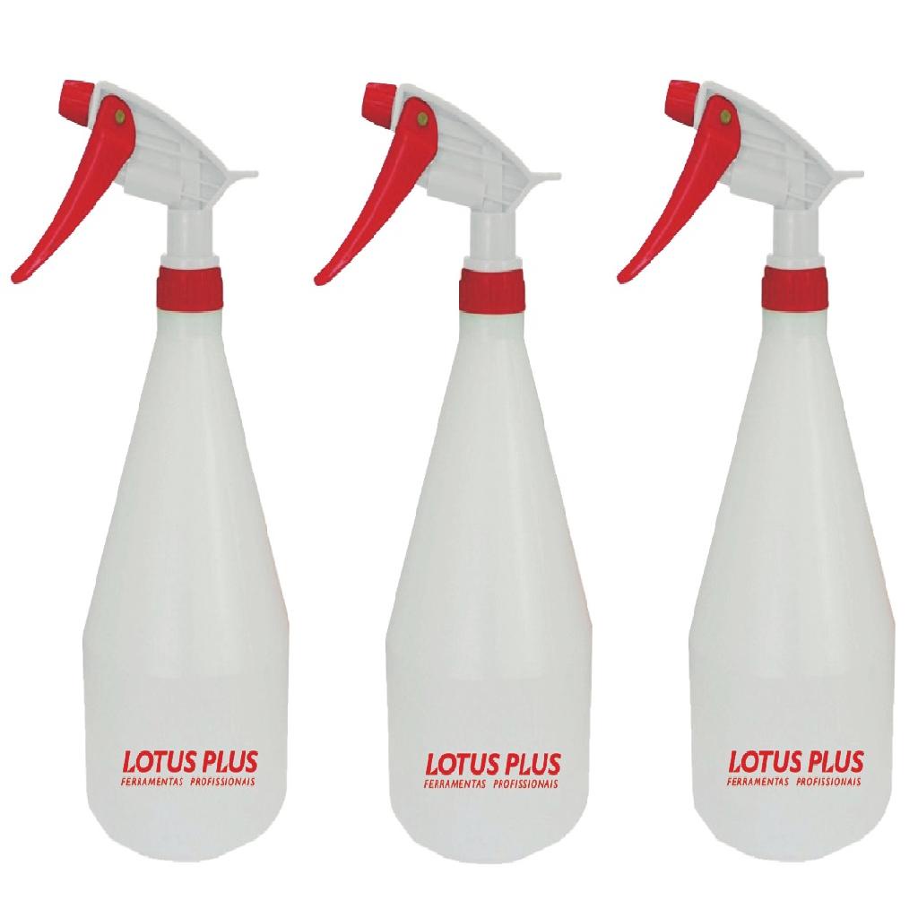 3 Borrifador Pulverizador Profissional 1 Litro Lotus
