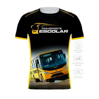 Camiseta Manga Curta Profissões Motorista Transporte Escolar