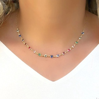 Colar Choker Estilo Europeu E Americano Folheado Banhado A Ouro 18k Prata 925