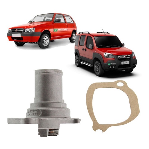 CARCAÇA DA VALVULA TERMOSTÁTICA FIAT UNO DOBLO FIORINO IDEA PALIO SIENA STRADA 1.0 1.3 1.4 8V FLEX COM VÁLVULA