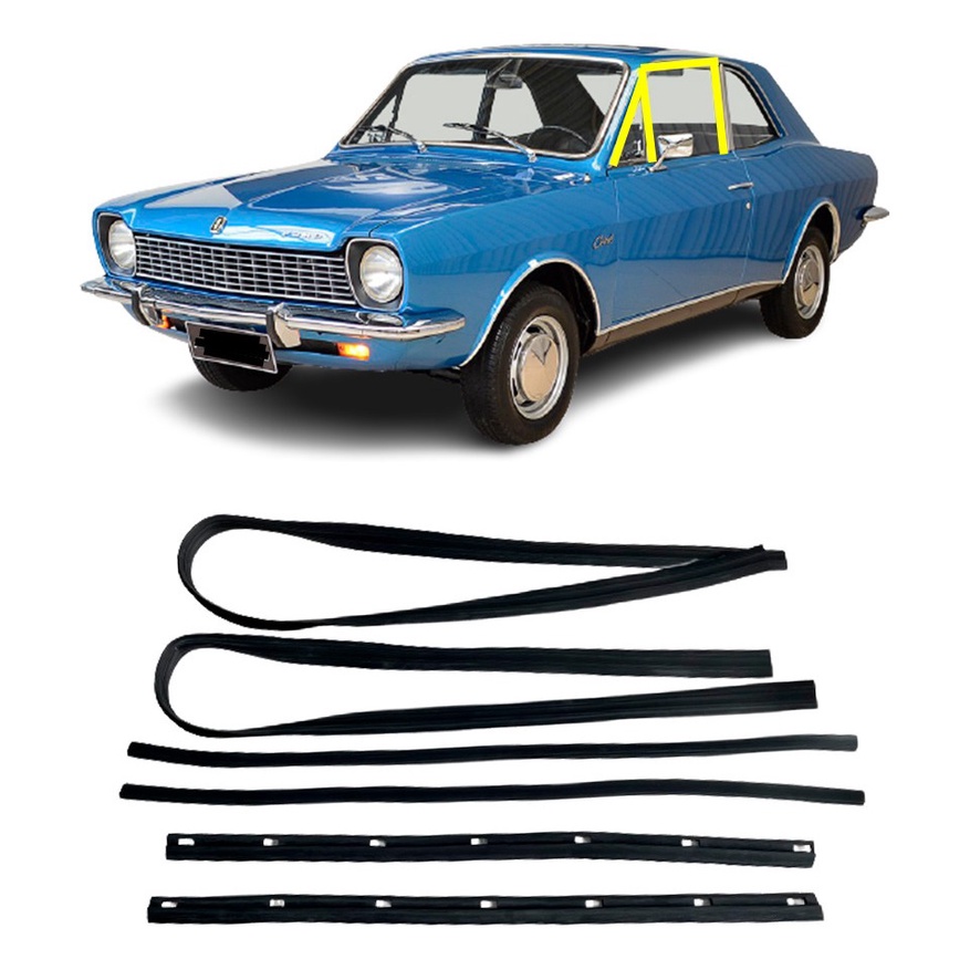 Kit Borracha Vidro Canaleta Pestana Ford Corcel 1 Belina 1