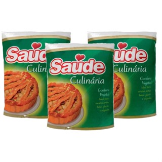 kit 3 GORDURA VEGETAL SAUDE Bolos Salgados tortas 500G