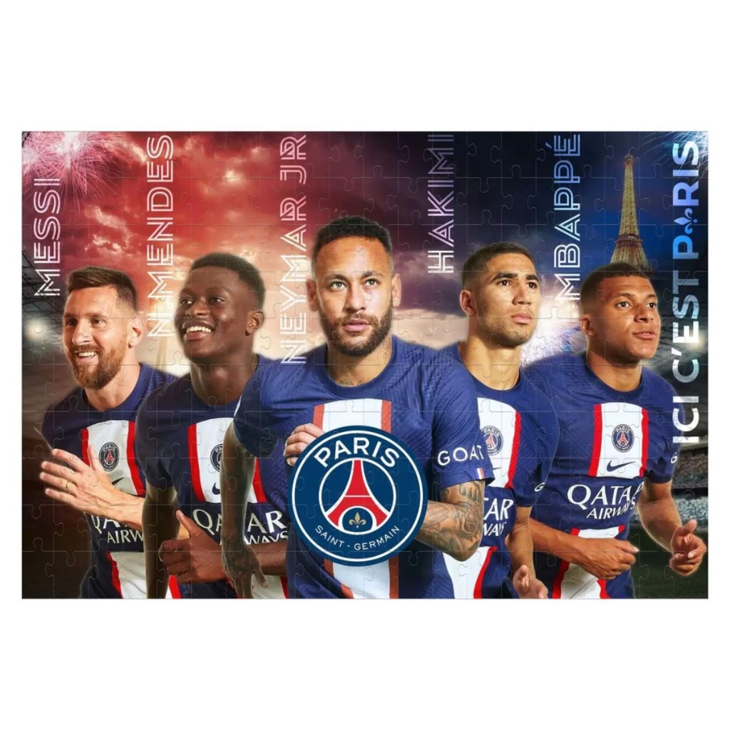 Quebra-Cabeça 200 Peças 5 estrelas Neymar Jr. Messi, Mbappé, N.Mendes, Hakimi Coleção PSG Mimo Toys - 2312 em Oferta na Shopee