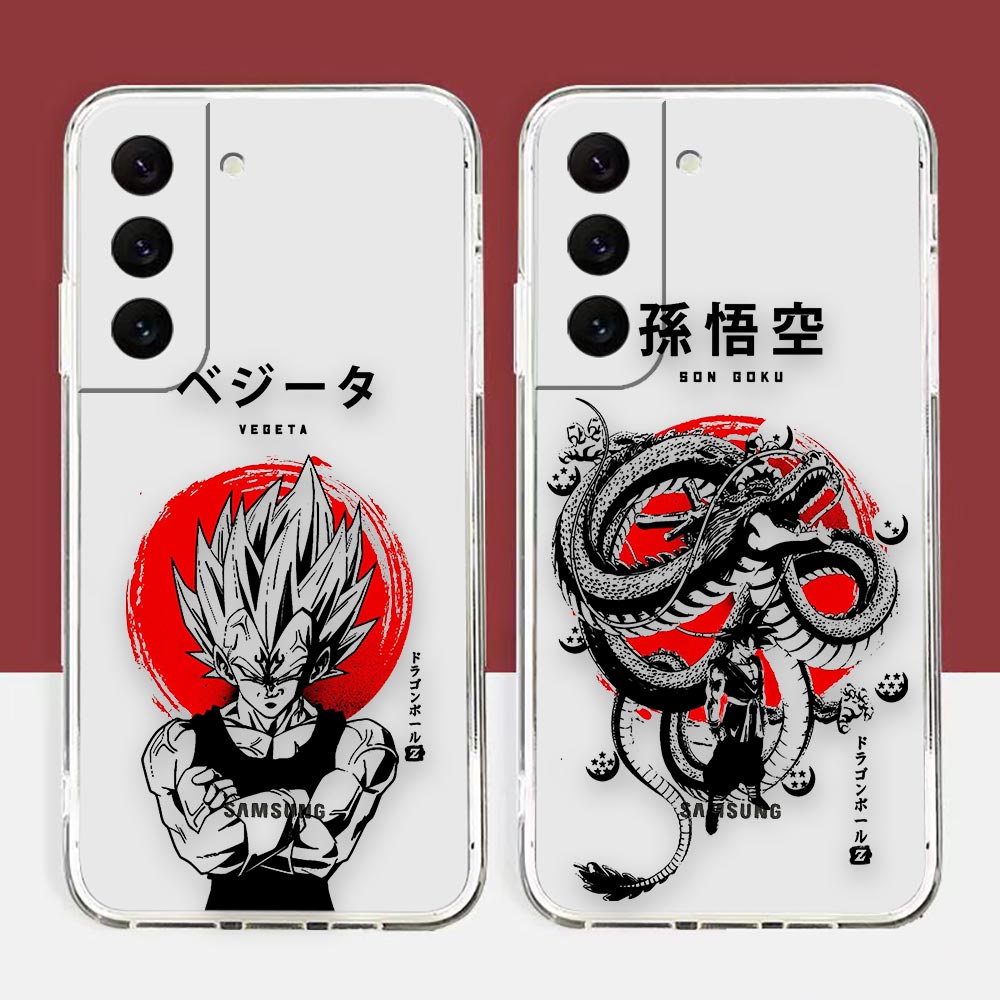 Japão Bola De Dragão Anime Vegeta Son Goku Caixa De Telefone Transparente Para Samsung Galaxy S22 S21 FE S20 S10 Nota20 10 Ultra Plus Pro A73 A72 A71 A53 A52 A51 A50 A42 A33 A30 A20