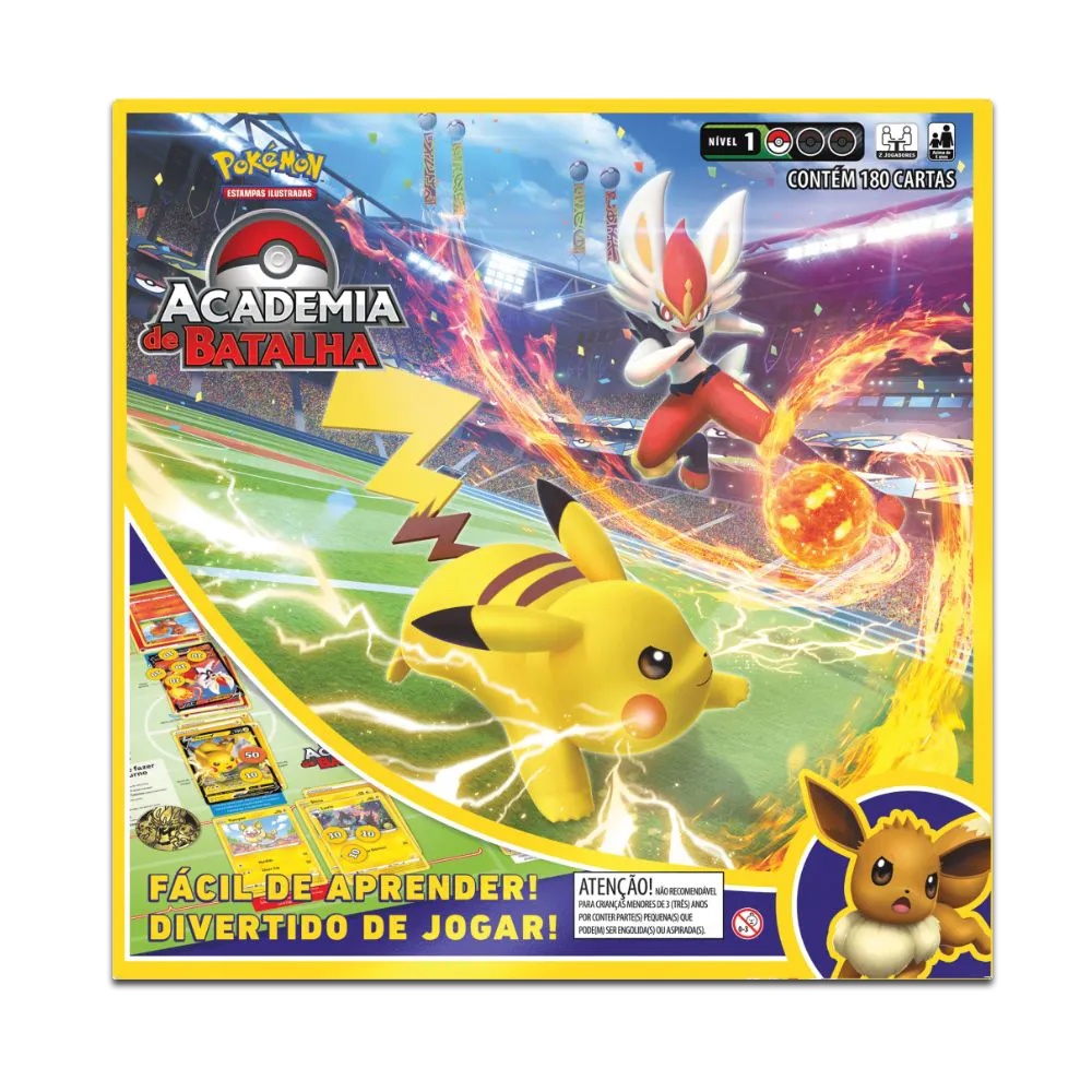 Cartas Pokémon Box Academia de Batalha Copag Baralho em Português 3 Baralhos pronto para jogar