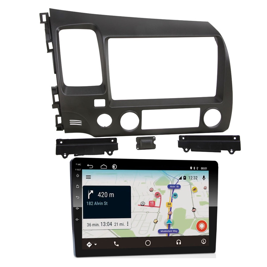 Central Multimidia Car Play E-tech 9 Poleg New Civic 07 a 11 em Oferta na Shopee