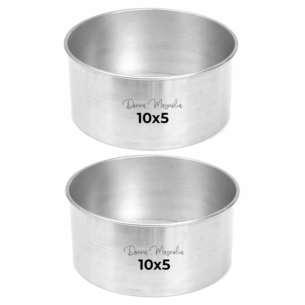 Kit 2 (DUAS) Forma Assadeira Bolo Meme BENTO Cake 10 x 5 cm Alumínio Fundo Fixo  - J45CR em Oferta na Shopee