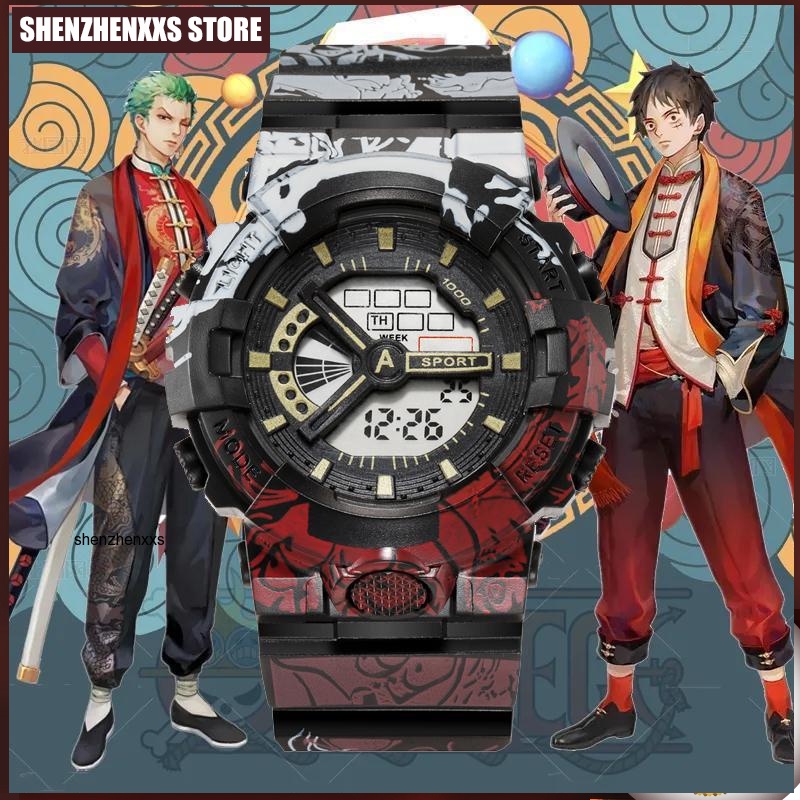Naruto relogio masculino One Piece Relógios Eletrônicos Despertador Luminoso relogio Esportivo À Prova D'água multi-Funções pulseira de casal