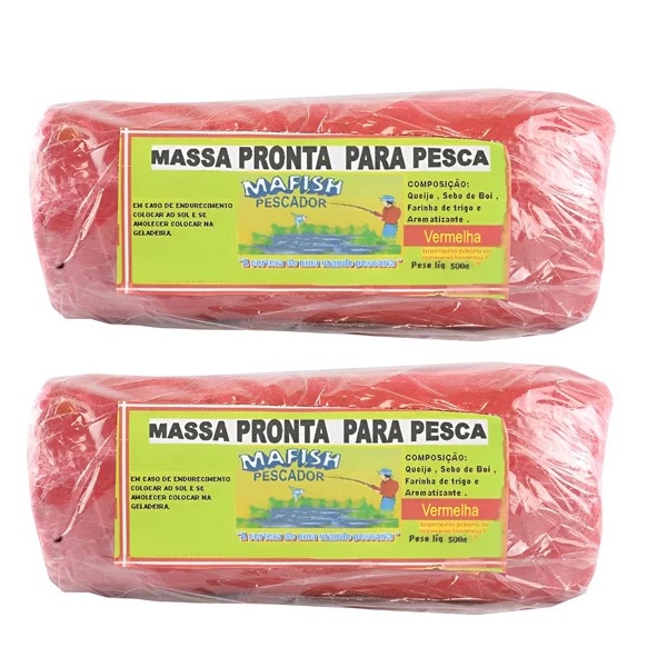 Massa Mafish Fedidinha Vermelha 1 Kg Massa Pronta  P/ Pesca