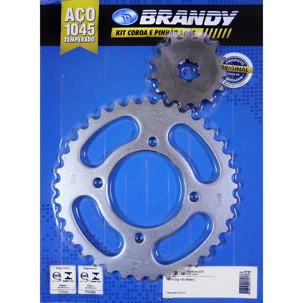Kit Relação para Moto Dafra Zig 100 Sem Corrente - Brandy