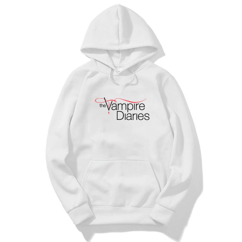 Blusa Moletom Canguru Com Capuz Unissex The Vampire Diaries TVD  fivestyles2.0  Com capuz ou sem Capuz Casaco de Frio