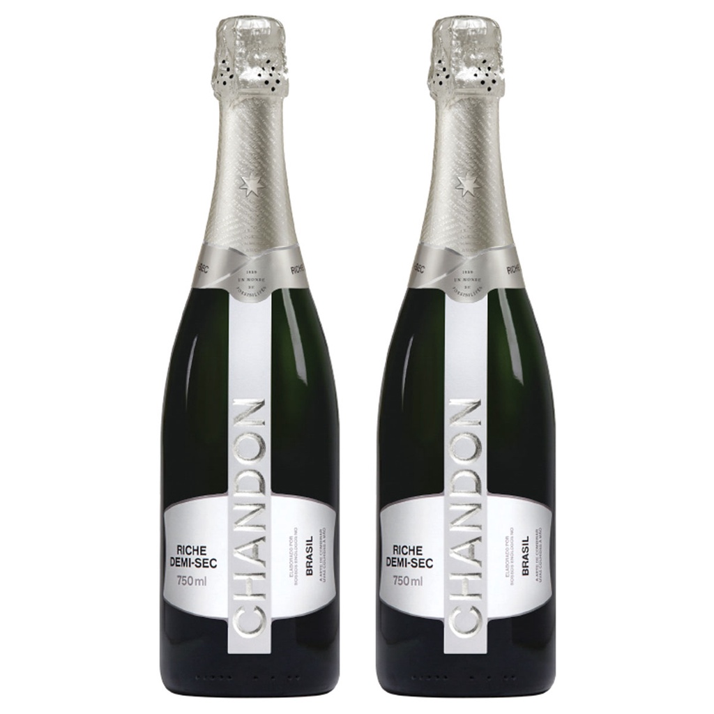 KIT 02 ESPUMANTES CHANDON RICHE DEMI SEC 750ML em Oferta na Shopee