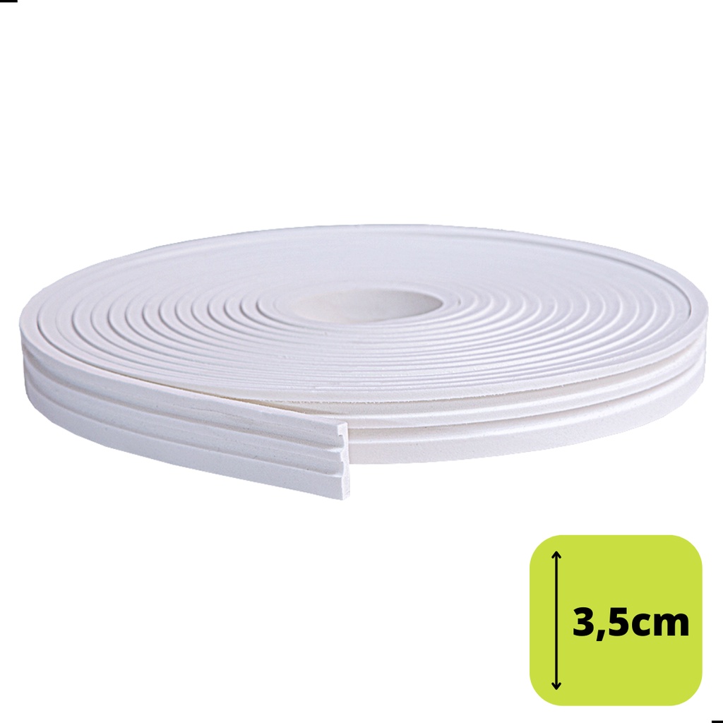 Eva Flexível 3,5cm 2 Metros, Rodapé Boiserie Roda Meio