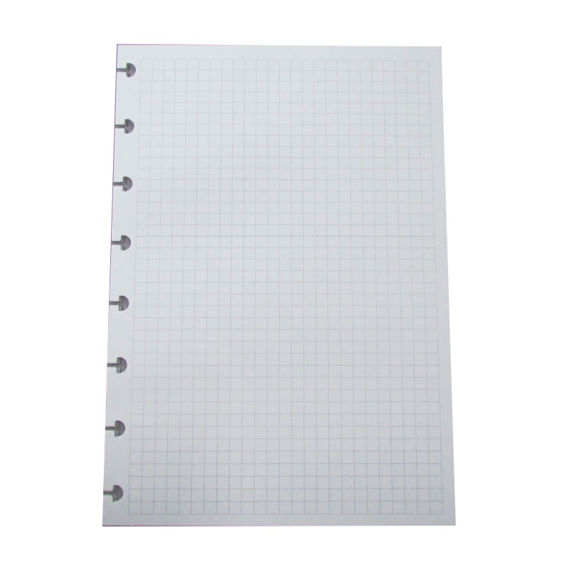 Bloco refil A5 quadriculado branco 90g com 50 folhas CIRA2006 Caderno Inteligente