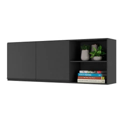 Armário de Cozinha Aéreo 150 cm 2 Portas Veneza Multimóveis MP3741.895 Preto
