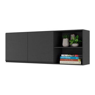 Armário de Cozinha Aéreo 150 cm 2 Portas Veneza Multimóveis MP3741.895 Preto em Oferta na Shopee