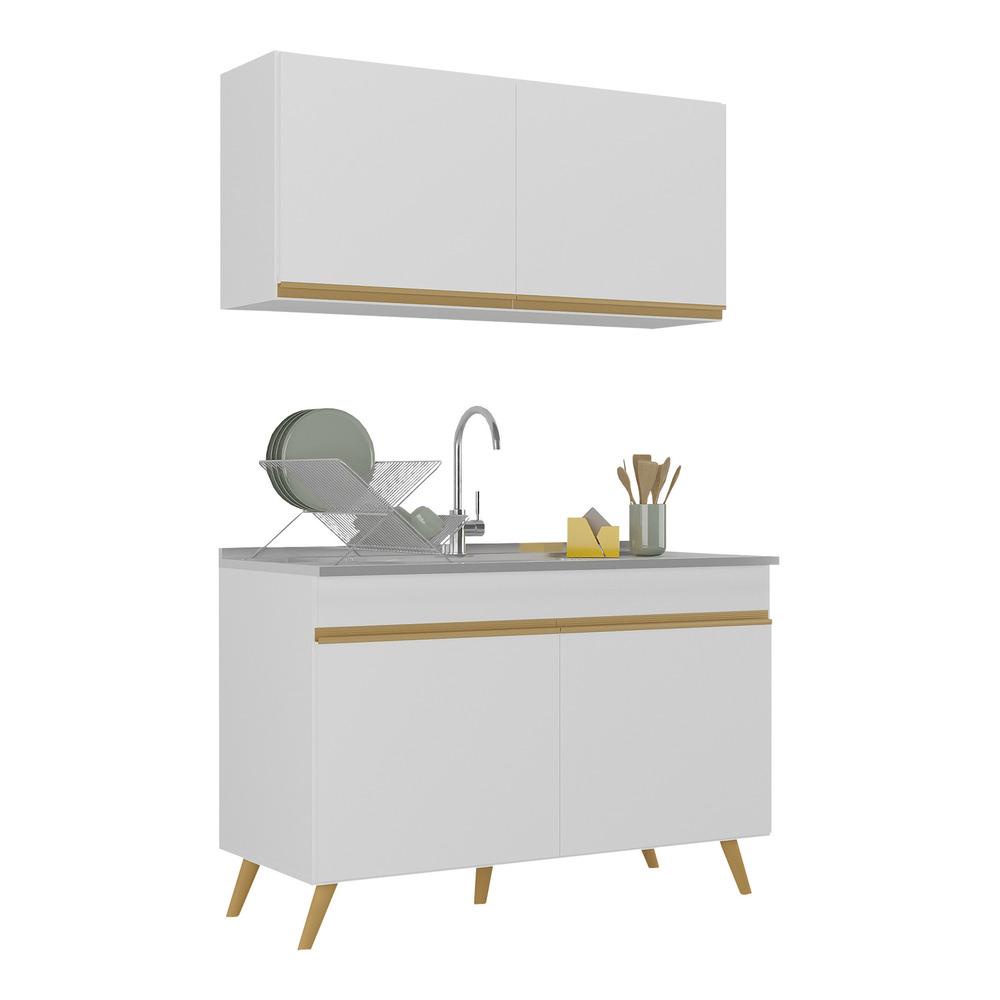 Armário de Compacta 2 peças Veneza Multimóveis MP2141.156 Branco em Oferta na Shopee