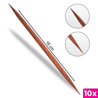 Kit 10 Palito para Unhas Paraju 2 Pontas 16 cm Arte Sedução Cutículas Manicure e Pedicure