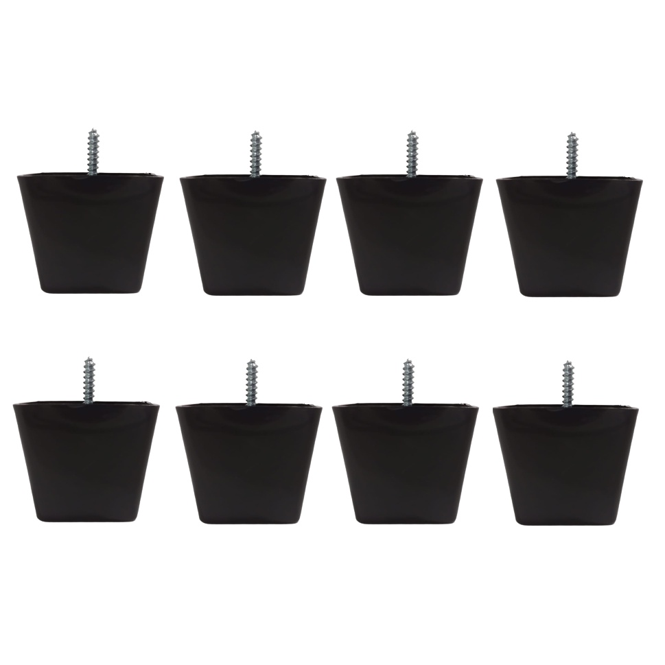 Kit 8 Pés Cadency Preto Trapézio Alt 6 Cm P/ Sofa Rack Etc