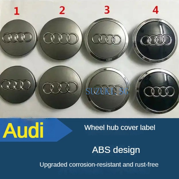 Para Audi 60mm Autocolante De Aro Carro Modificado Logotipo 60 M69mm Tampa Do Cubo De Roda