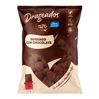 Drageado Morango com Chocolate 70% Cacau Zero Açúcar - 100g - P&P