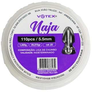 Chumbinho/Carabina 5.5mm Votex Naja 110un. em Oferta na Shopee