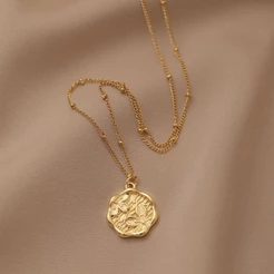 Colar De Ameixa De Ouro Vnox 18K Para Mulheres , Corrente Hipoalergênica De Aço Inoxidável