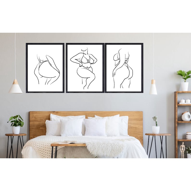 Quadro Decorativo Abstrato mulheres linhas , decoração casa Quadro Decorativo linhas Minimalistas tamanho grande Decoração para sala casa cozinha quarto Quadro decorativo Mulheres abstrata Moderno Decoração Corpo Retro arte #51