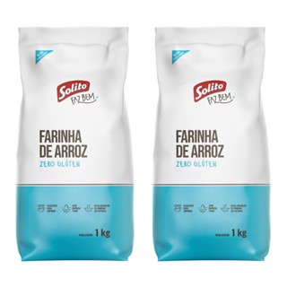 Farinha De Arroz Sem Glúten - Solito 2kg (kit 2 Pacotes 1kg)
