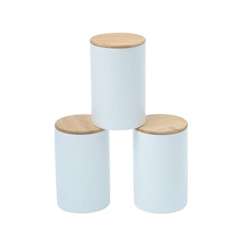 Kit 3 potes dolomita com tampa de bambu zig zag 1,5l - Oikos em Oferta na Shopee