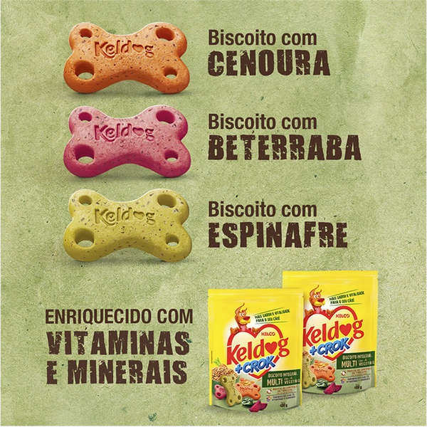 Detalhes do Biscoito Keldog +Crock Integral Multi com Vegetais Para Cães Adultos 400g
