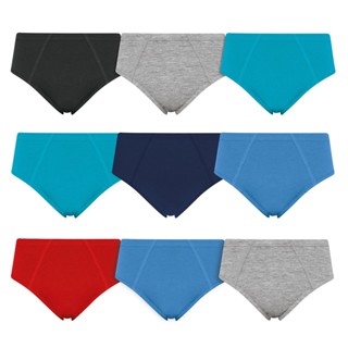 Kit com 9 Cuecas Slip Infantil Algodão Selene