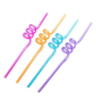 Canudo Espiral Rígido Cores Diversas - HA003 - 4 unidades - Silver Plastic em Oferta na Shopee