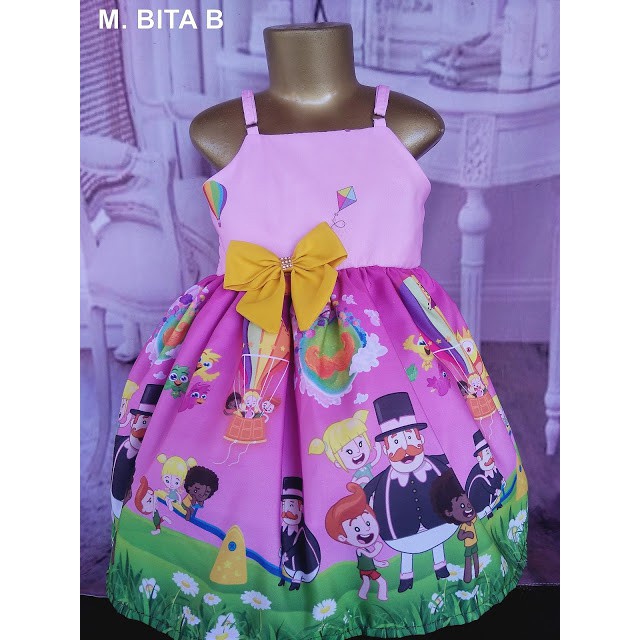 Vestido Alcinha Mundo Bita Rosa Luxo Tematico Infantil Pronta Entrega em Oferta na Shopee
