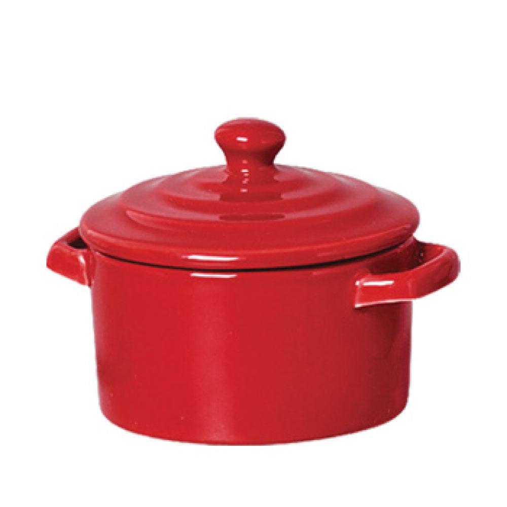 Mini Caçarola Cerâmica Vermelha Esmaltada 250ml Moderna Panelinha Para Festa Buffet Servir