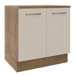 Balcão Armário de Cozinha 80 cm 2 Portas Rustic/Crema Agata Madesa