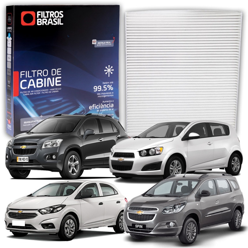 Filtro da Cabine Ar Condicionado p/ Chevrolet Cobalt Cruze Joy Malibu Onix Prisma Tracker - Spare Parts and Accessories for Vehicles
