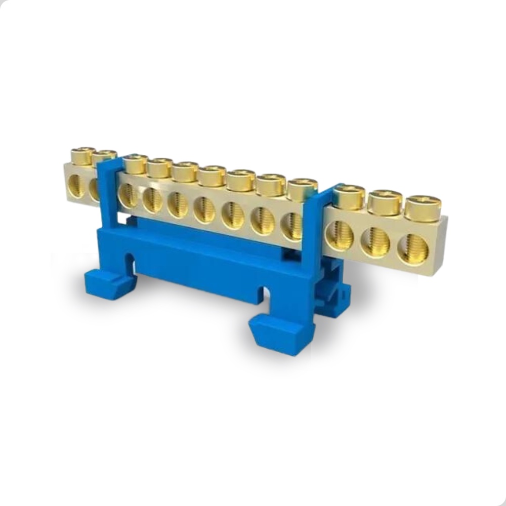 Barramento Borneira Neutro 12 Vias Azul 1,5-16mm² em Oferta na Shopee
