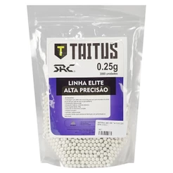 Esferas de Plástico BBs P/ Airsoft 6mm Taitus Src 3000un. 0.25gr