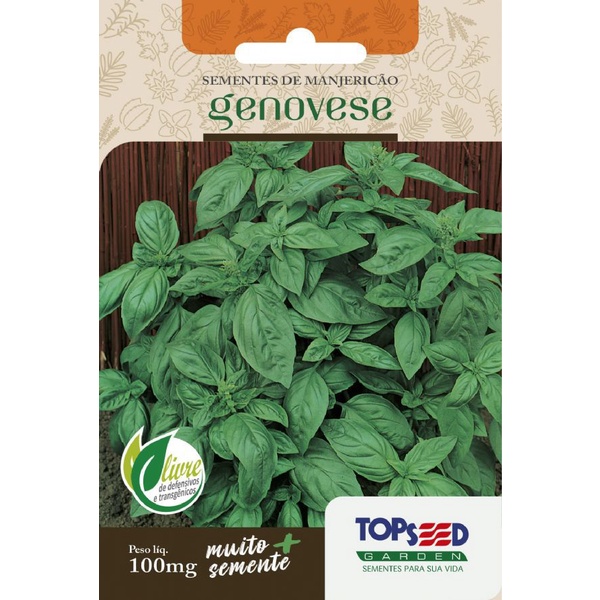 Sementes de Manjericão Genovese 100mg - Topseed Linha Tradicional em Oferta na Shopee