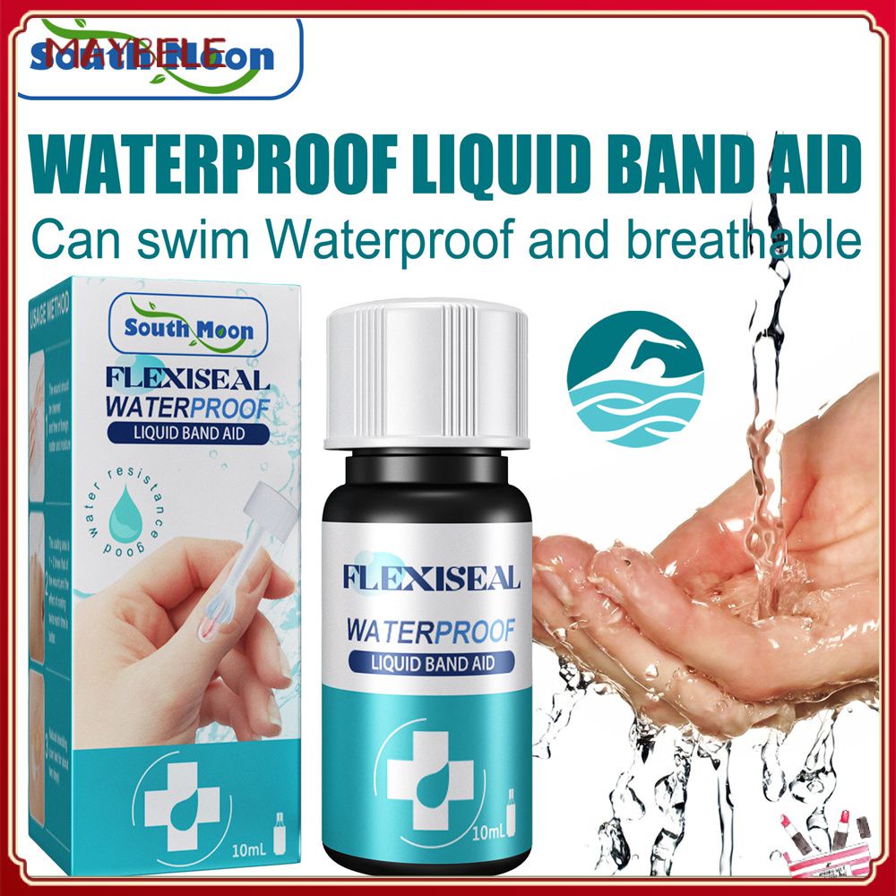 South Moon Flexiseal Band-aid líquido à prova d'água para proteção de superfície de feridas Formação de filme rápido Transparente Respirável Bandagem para cuidados com o corpo 10ml MAYBELE